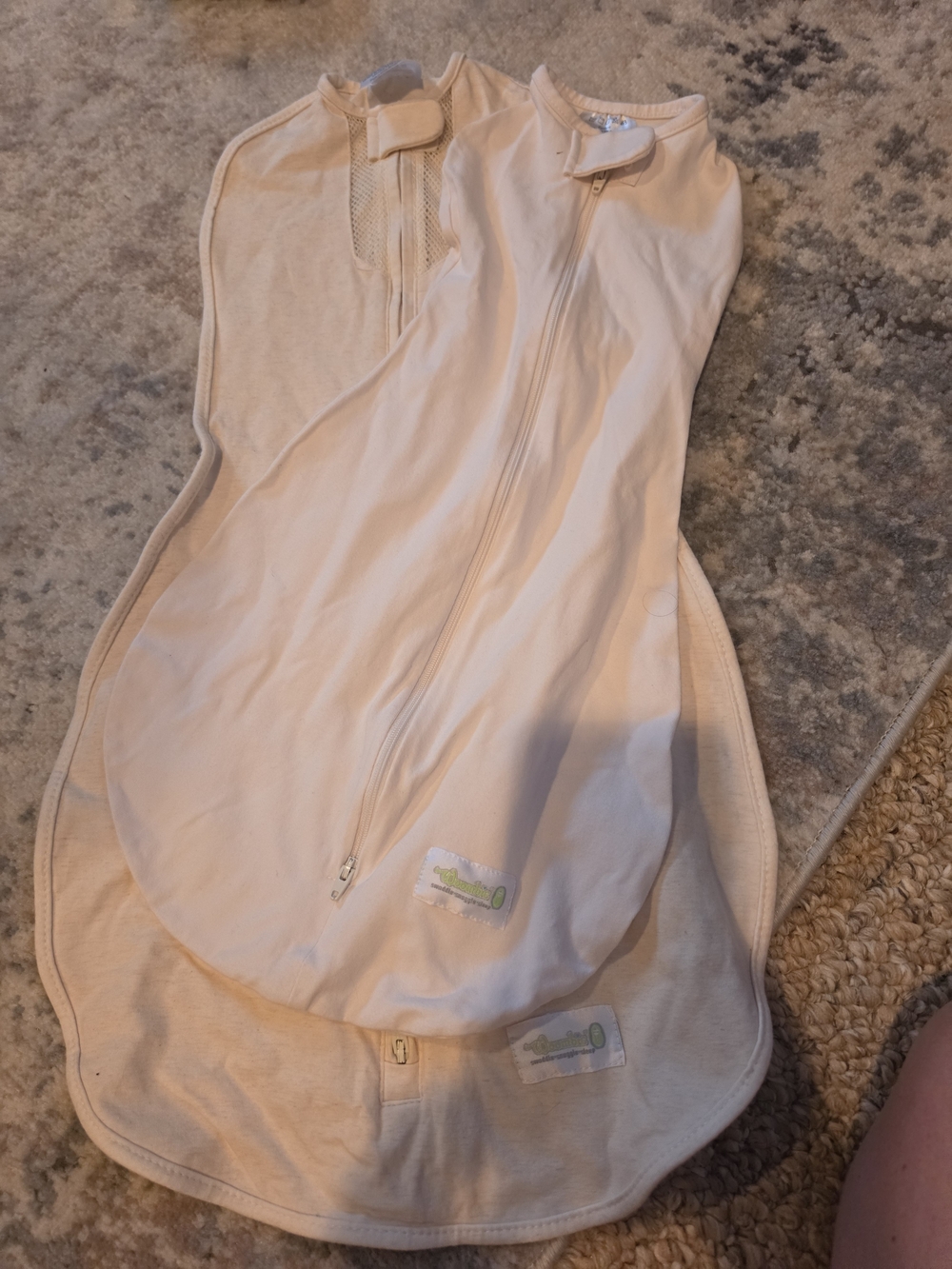 2 Neutral Beige Zip-Up Baby Sleep Sack for Infants
